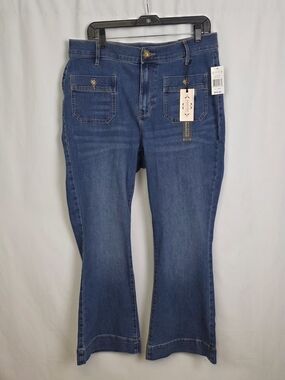 Nanette Lepore Belle High Rise Boot Cut Jeans Size 14W NWT